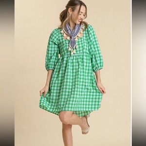Green Check Dress